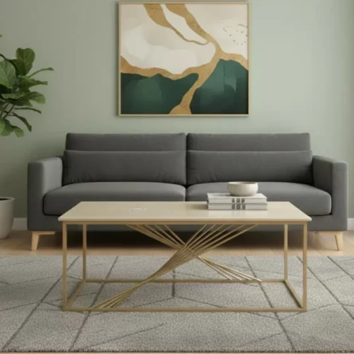 SS RECTANGULAR TABLE RC-01 GOLD FINISH