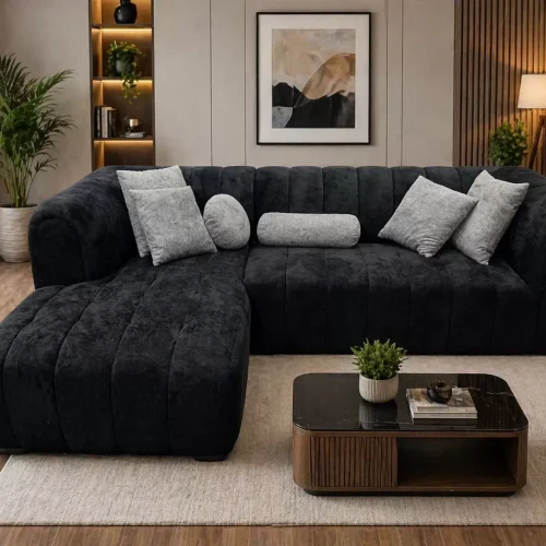 PLUSH L- SHAPE SOFA